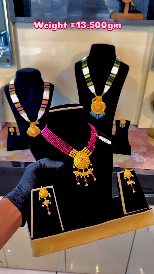 Beaded Moti Necklace Set