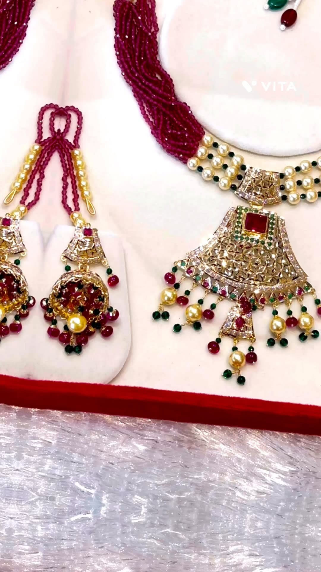 Ruby Bridal Necklace Set